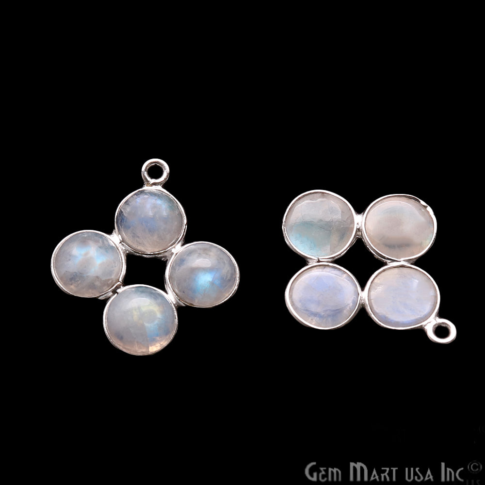 DIY Rainbow Moonstone Square 22x16mm Silver Plated Chandelier Finding Component - GemMartUSA
