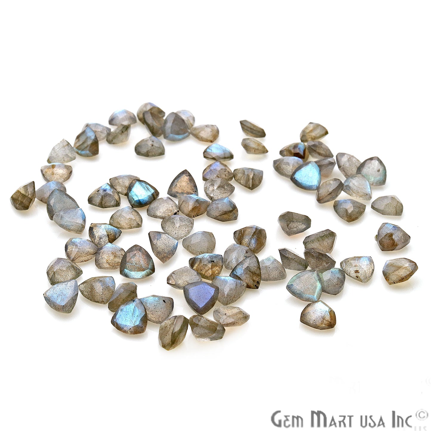 Labradorite Trillion Shape 7mm Faceted Loose Gemstone - GemMartUSA