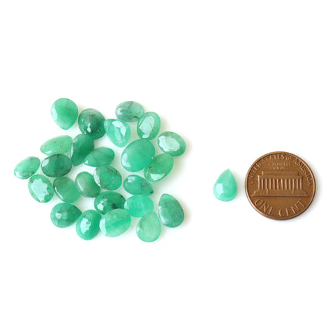 Emerald Oval & Pear Gemstone, 8-12mm, 37 Carats, 100% Natural Faceted Loose Gems, May Birthstone