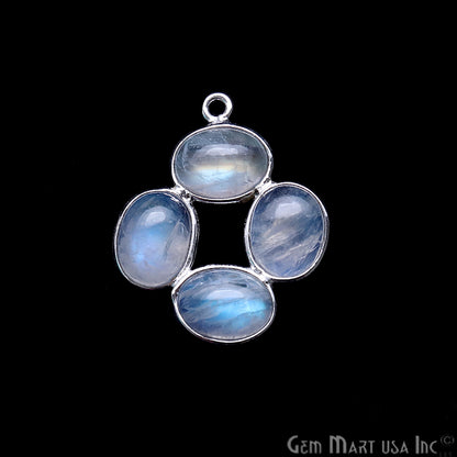 DIY Rainbow Moonstone 24x21mm Single Bail Chandelier Finding Component (Pick Your Metal) - GemMartUSA