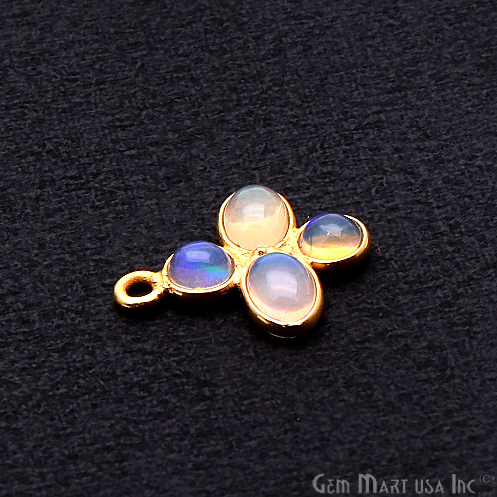 DIY Opal October Birthstone 16x13mm Chandelier Finding Component (Pick Plating) (13096) - GemMartUSA