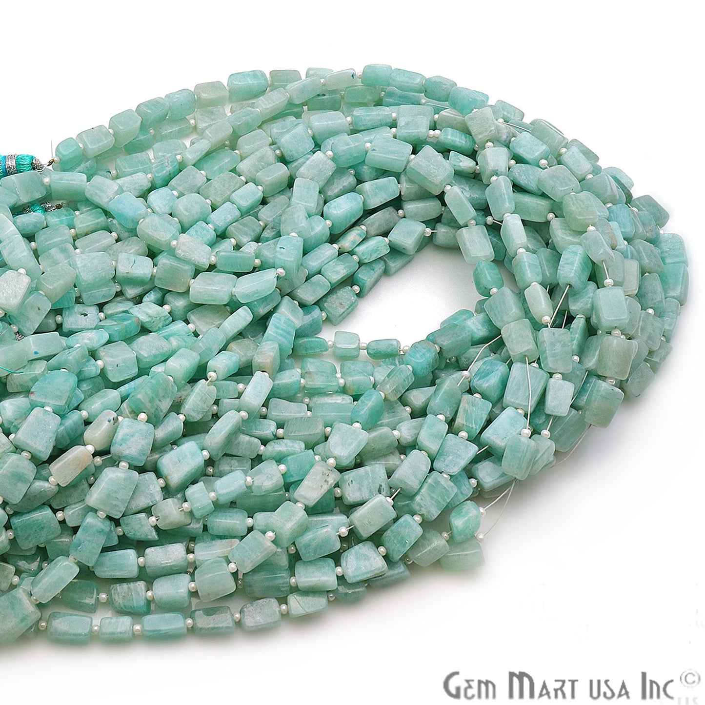 Amazonite Free Form 9x7mm Tumble Beads Gemstone Strands - GemMartUSA