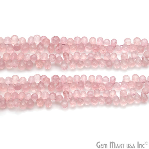 Rose Quartz Teardrop 11x6mm Gemstone Beads Strand
