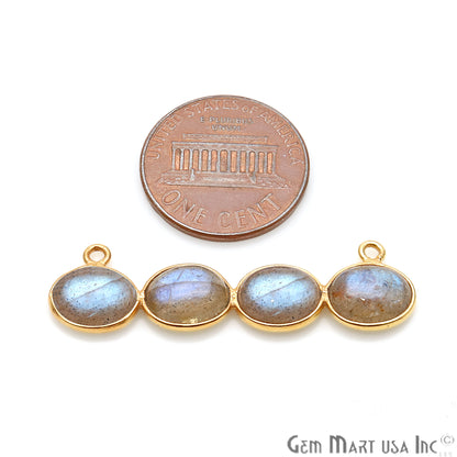 DIY, Labradorite 40x11mm Gold Plated Bezel Chandelier Finding Component - GemMartUSA