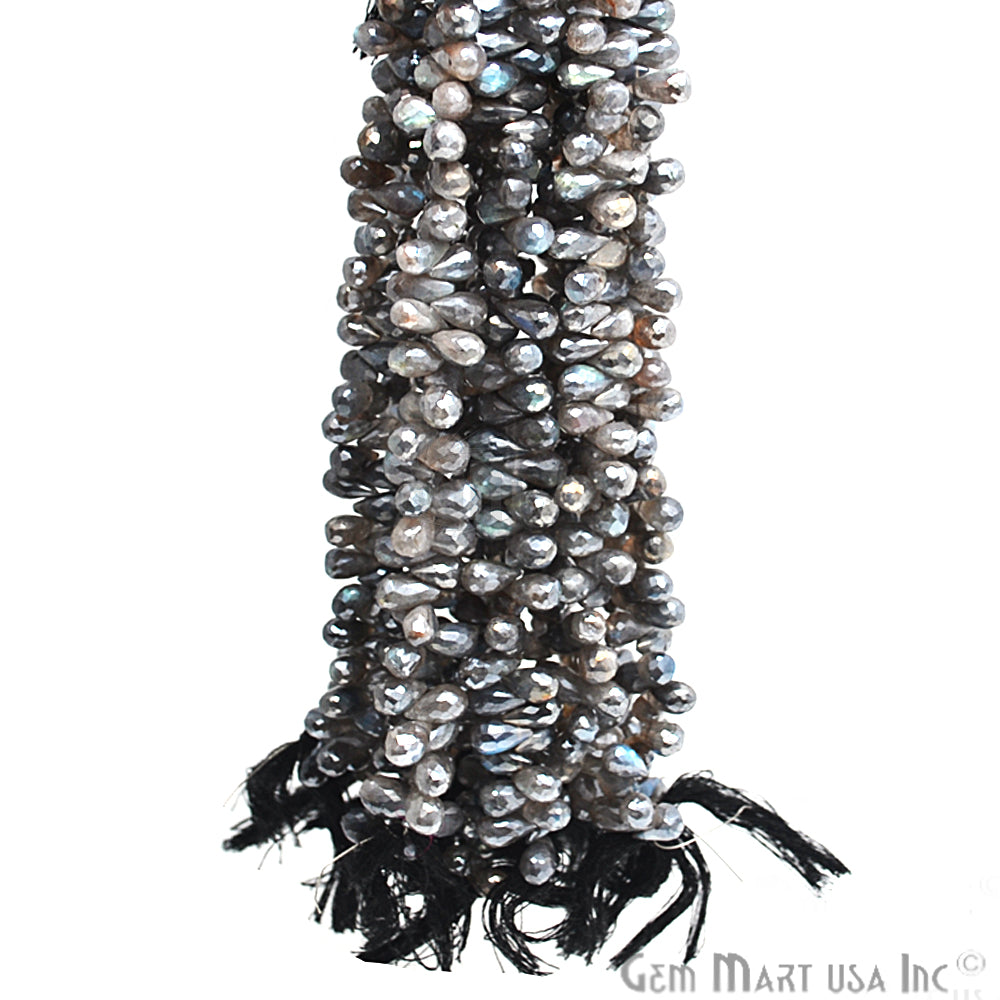 Mystique Labradorite Briolette Beads Gemstone 9x5mm Rondelle Beads - GemMartUSA