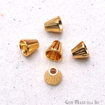 5pc Lot Gold Plated Cone Acrylic Findings 6x5mm Tassel Caps - GemMartUSA