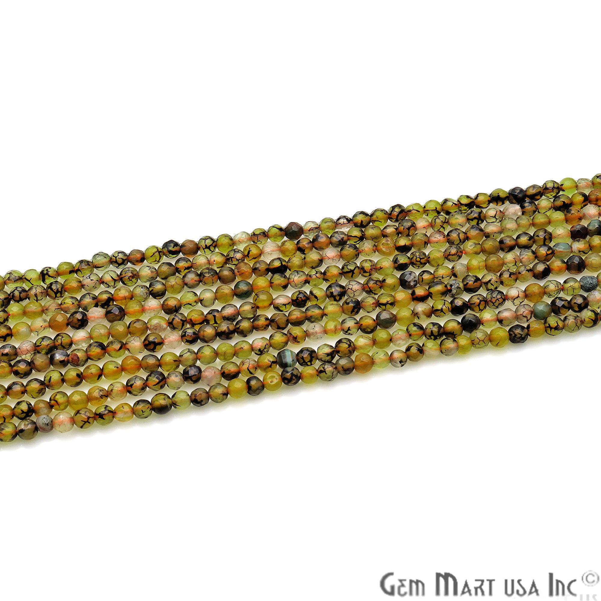 Bio Lemon Jade 4mm Faceted Rondelle Beads Strands 14Inch - GemMartUSA