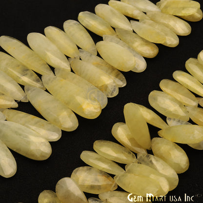 Yellow Aventurine Pears 10x28mm Crafting Beads Gemstone Briolette Strands 8 Inch - GemMartUSA