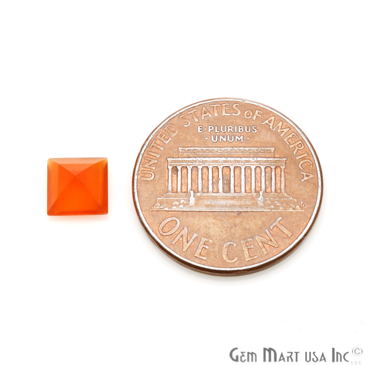 Carnelian Square Shape 7mm Faceted Loose Gemstone - GemMartUSA