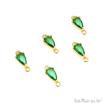 Faceted Pears 8x4mm Prong Gold Plated Double Bail Connector