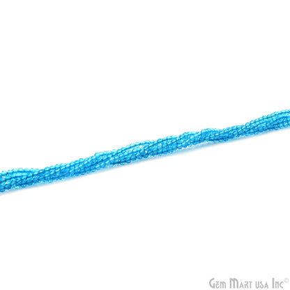 Blue Topaz Rondelle Beads, 12-13 Inch Gemstone Strands, Drilled Strung Nugget Beads, Faceted Round, 2-2.5mm