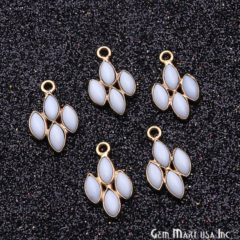 DIY White Agate 16x10mm Gold Plated Chandelier Finding Component - GemMartUSA