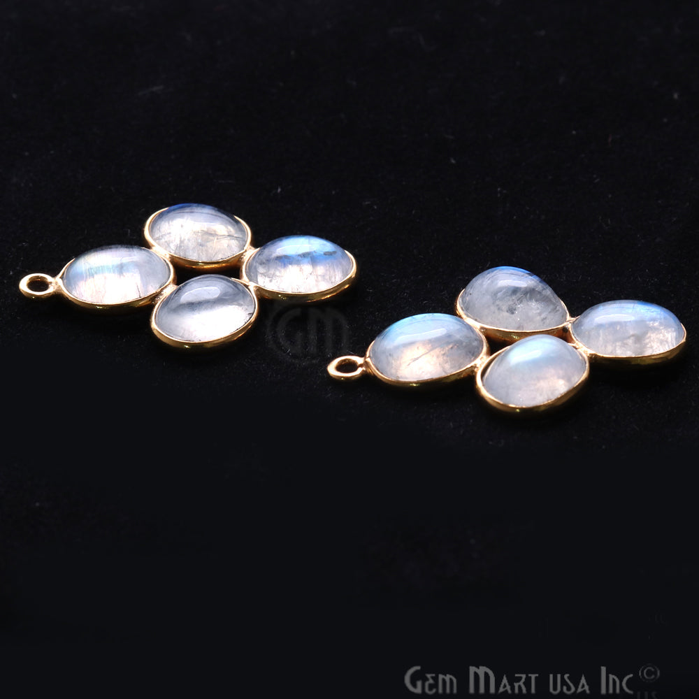 DIY Rainbow Moonstone 28x18mm Single Bail Chandelier Finding Component (Pick Your Metal) - GemMartUSA