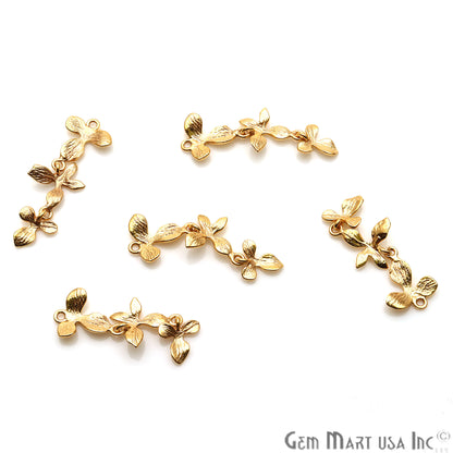 Flower Shape Finding 32x11mm Gold Plated Finding Connector - GemMartUSA