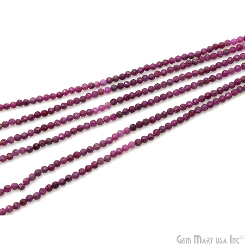Ruby Faceted 3mm Gemstone Rondelle Beads 1 Strand