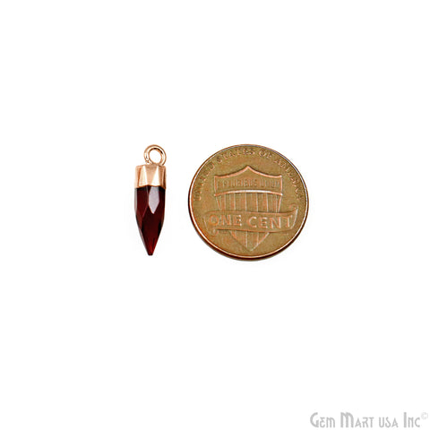 Bullet Shape 17x5mm Rose Gold Electroplated Gemstone Connector