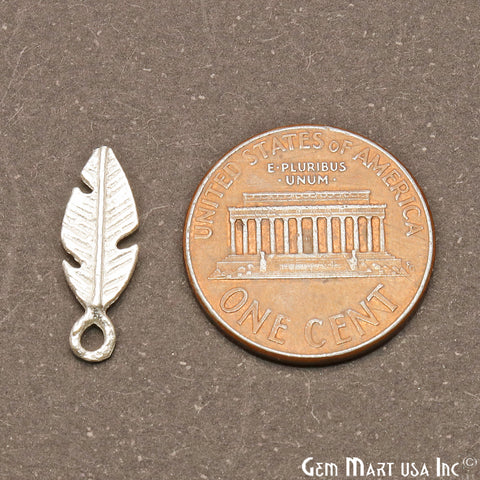 5pc Lot Leaf Finding 18x6mm Silver Chandelier Jewelry Charm - GemMartUSA