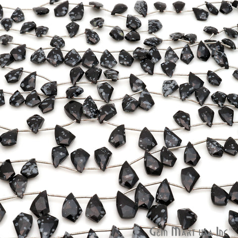 Black Obsidian Free Form 18x11mm Crafting Beads Gemstone Strands 8INCH - GemMartUSA