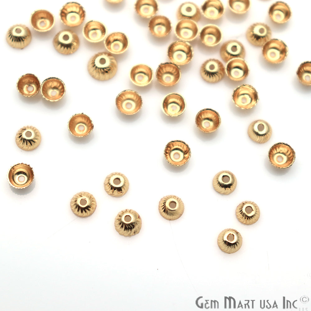 10pc Lot Bead Finding 5mm Semi Round Ball Jewelry Making Charm (Pick Your Plating) - GemMartUSA