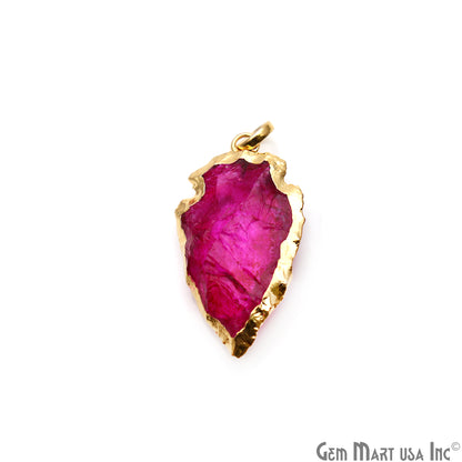 Pink Arrow Head Pendant Gold Electroplated 41x24mm - GemMartUSA