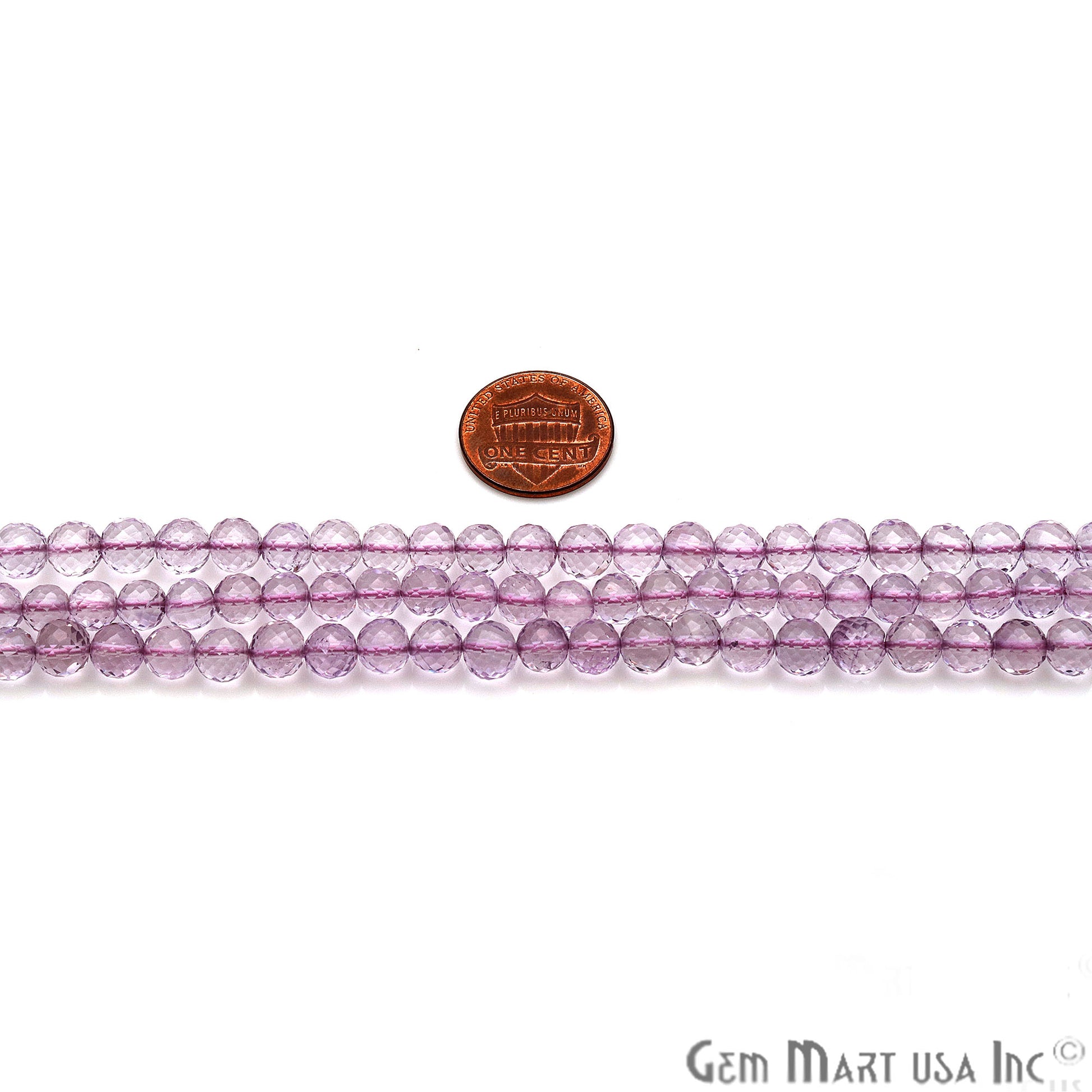 Pink Amethyst Round 6-7mm Crafting Beads Gemstone Strands 14INCH - GemMartUSA