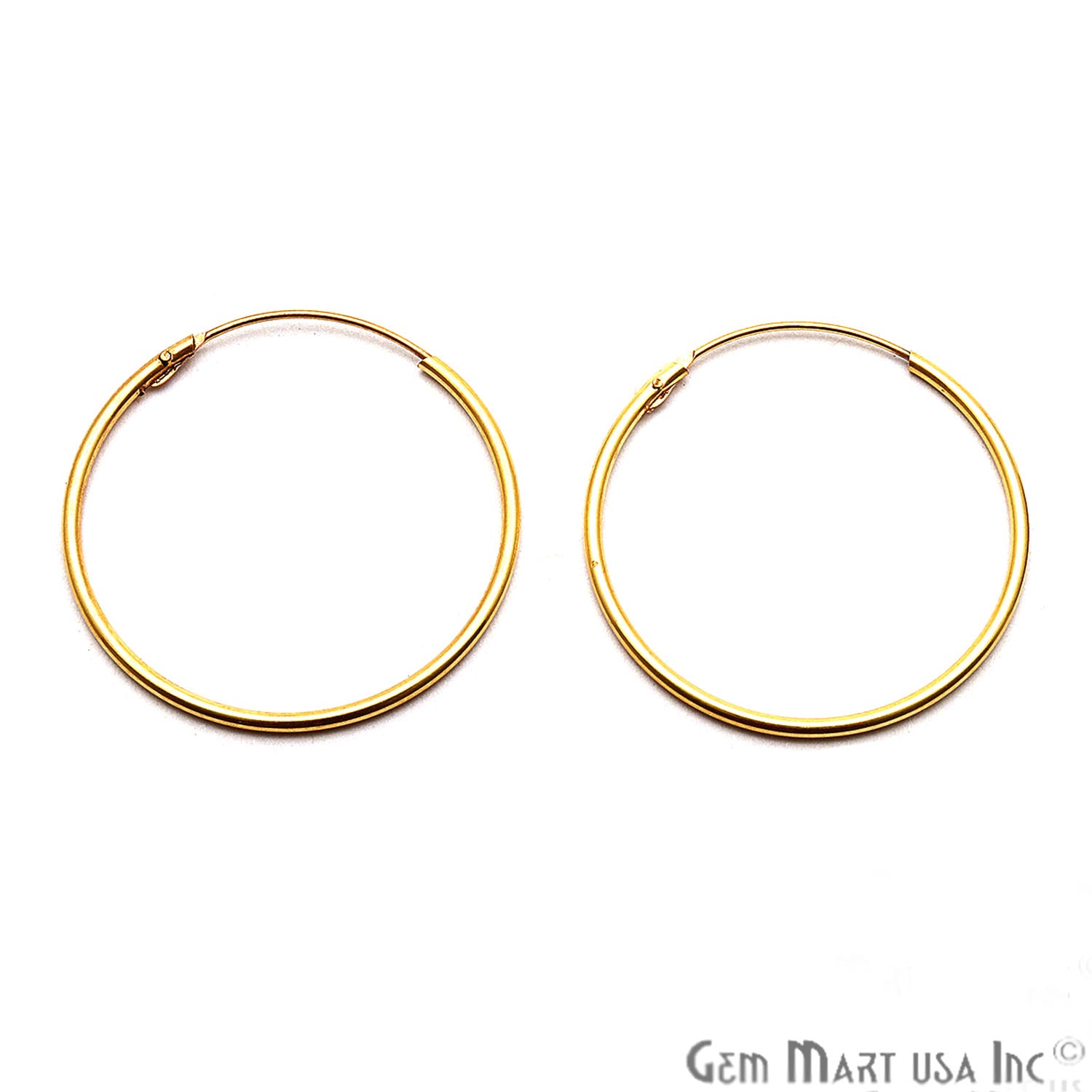 DIY Gold Plated Wire Finding Hoop Earring (Pick Hoop Size) - GemMartUSA