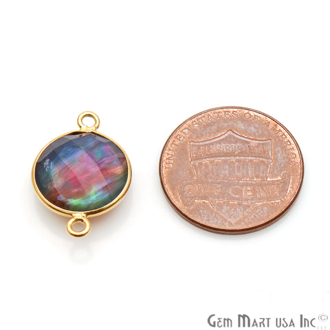 Multi Color Quartz, 12mm Round Crystal Aura Quartz, Doublet Quartz, (Pick Bail) - GemMartUSA