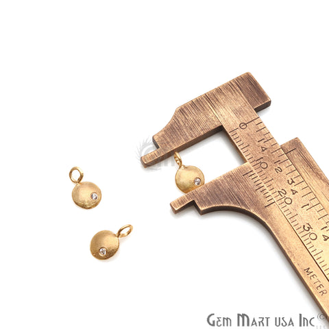 Round Shape 11x7mm Gold Plated Finding Charm, DIY Jewelry - GemMartUSA
