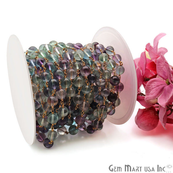 Fluorite 7-8mm Gold Plated...