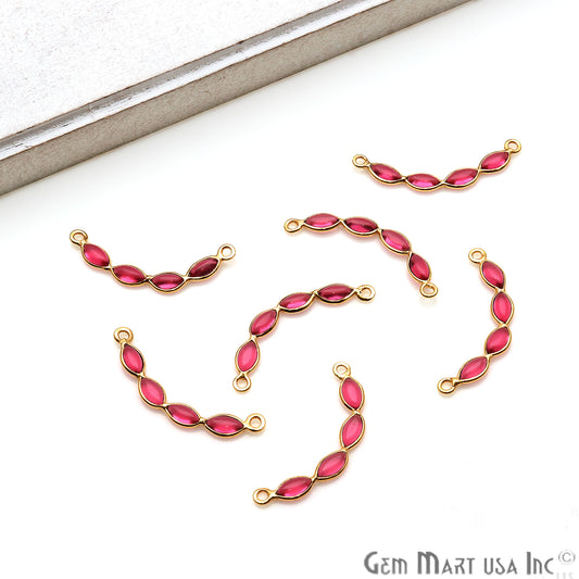 DIY Pink Tourmaline 26x4mm Gold Plated Chandelier Finding Component - GemmartUSA