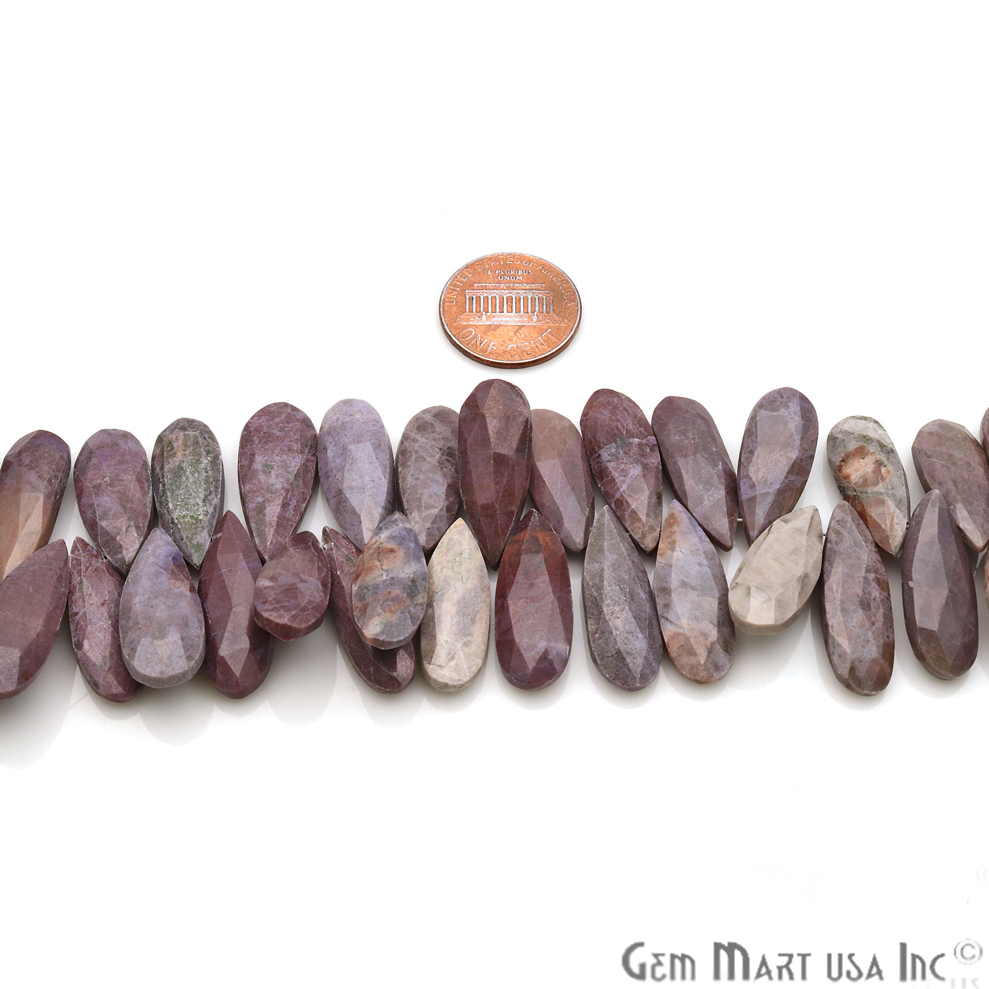 Lavender Quartz Pears 24x10mm Crafting Beads Gemstone Strands 8INCH - GemMartUSA