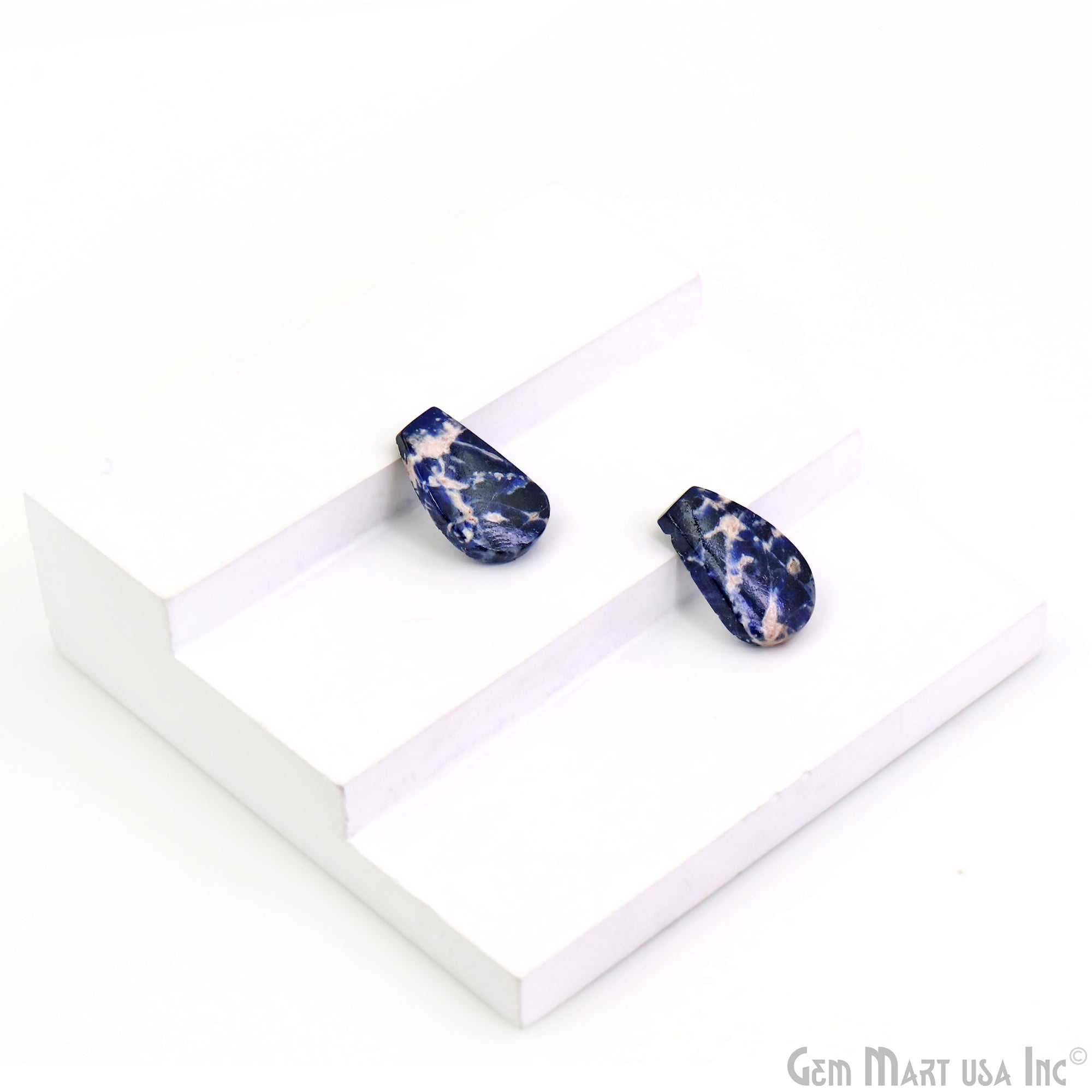 Sodalite Freeform Shape 30x13mm Loose Gemstone For Earring Pair