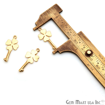 Key Shape 27x12mm Gold Plated Finding Charm, DIY Jewelry - GemMartUSA