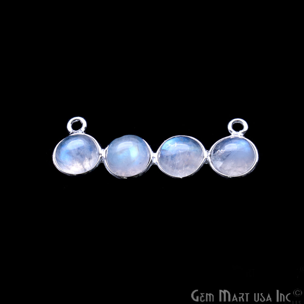 DIY Rainbow Moonstone 31x11mm Double Bail Chandelier Finding Component (Pick Your Metal) - GemMartUSA