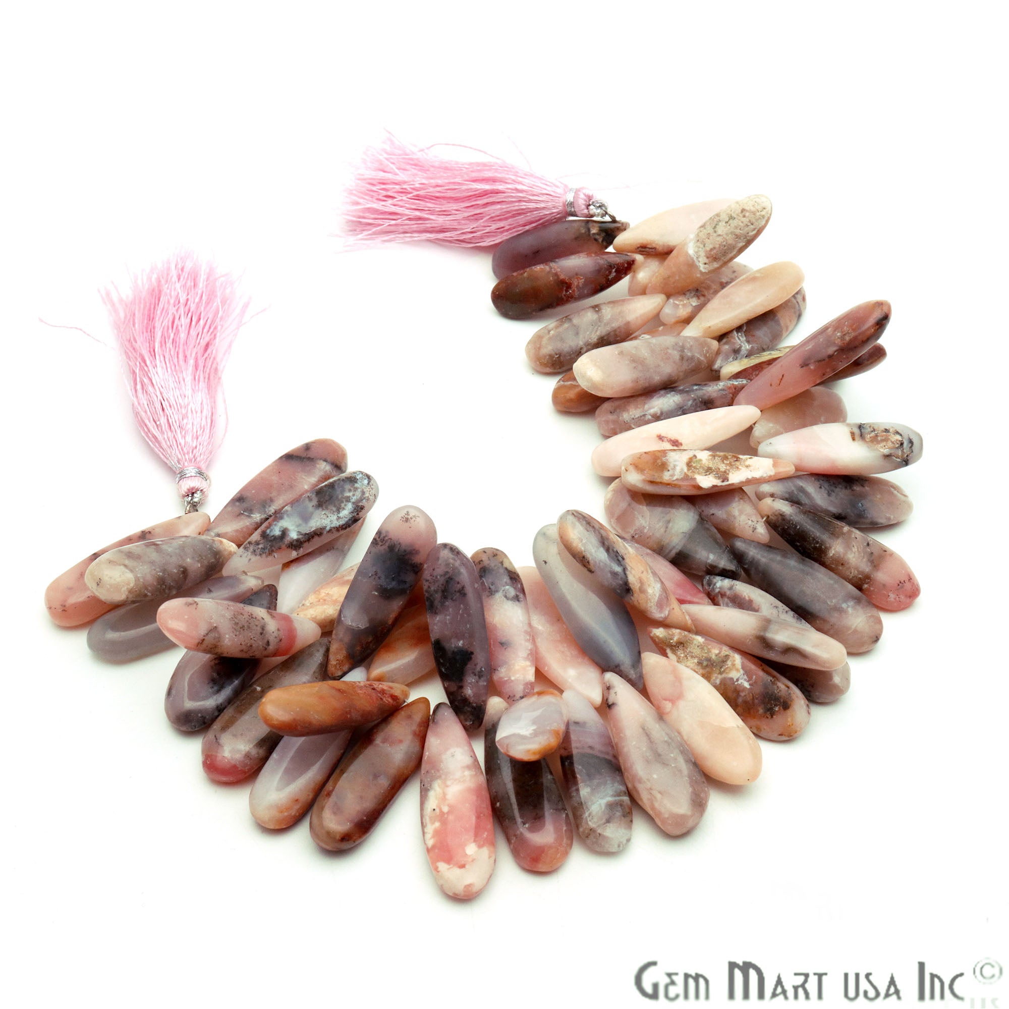 Pink Opal Pears 31x10mm Crafting Beads Gemstone Strands 8INCH - GemMartUSA