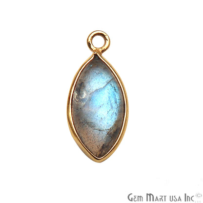 Labradorite Gemstone Cabochon 7x14mm Marquise Shaped Connector (Pick Your Bail) - GemMartUSA