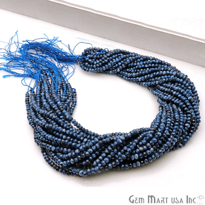 Sodalite Jade 3-4mm Faceted Rondelle Beads Strands 14Inch - GemMartUSA