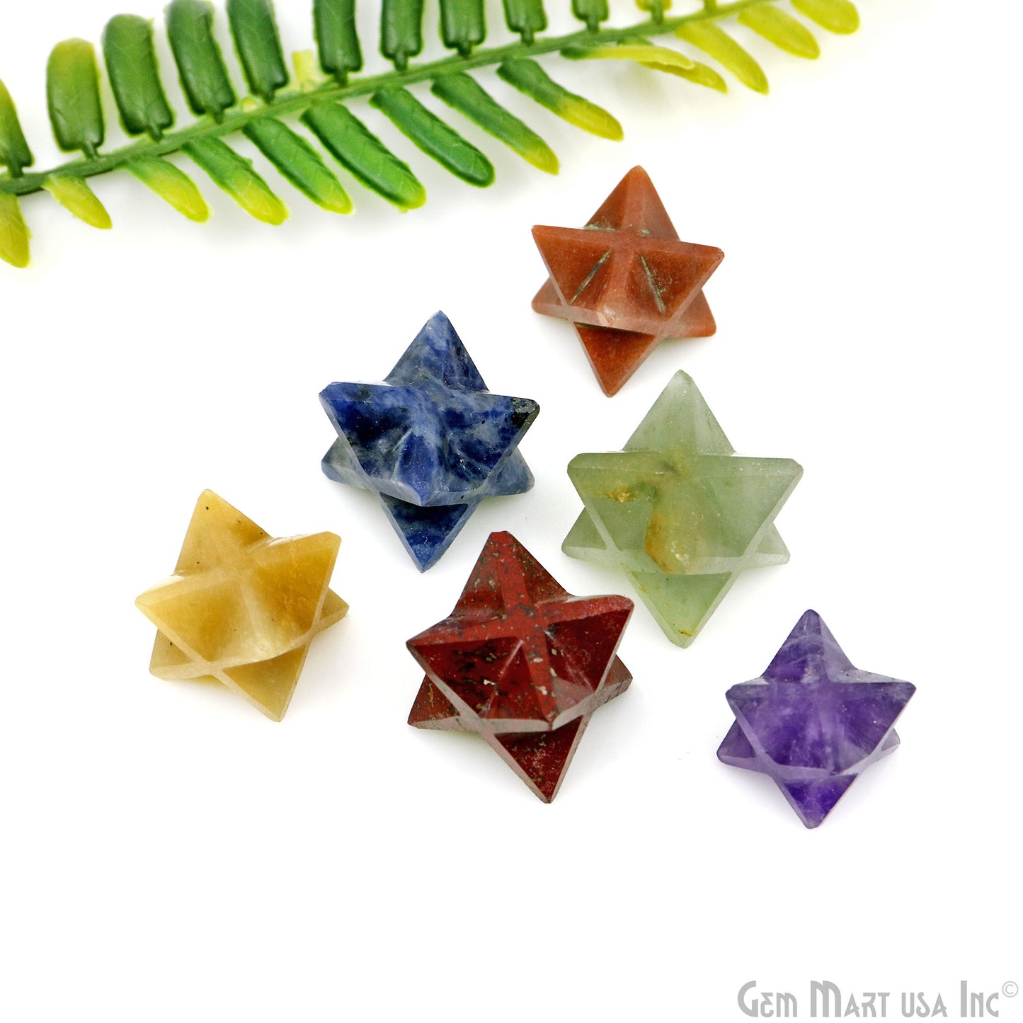 7pc Lot Merkaba Star 18mm Octahedron Metaphysical Crystal Reiki Healing Gemstone