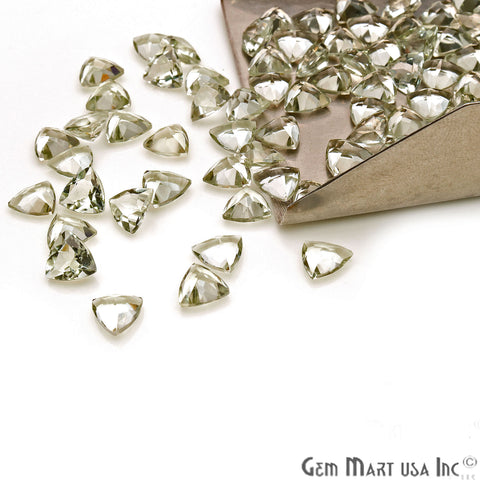 Green Amethyst Trillion Shape 7mm Faceted Loose Gemstone - GemMartUSA