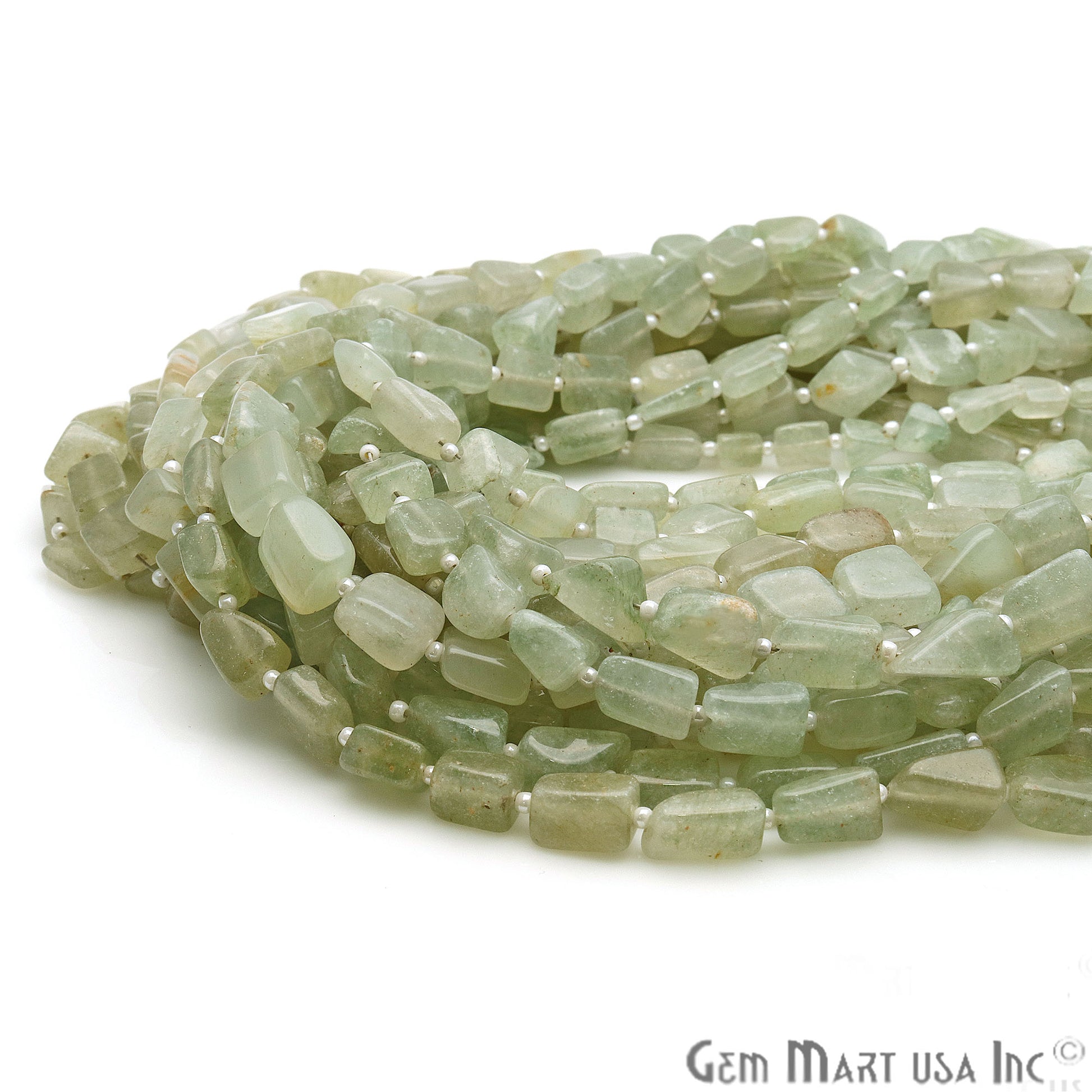 Aventurine Free Form 9x7mm Tumble Beads Gemstone Strands - GemMartUSA