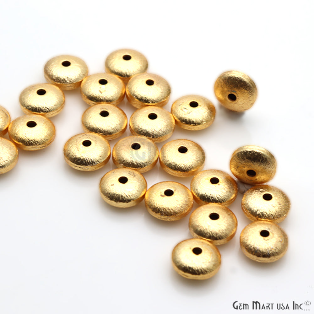 5pc Lot Matte Beads, Gold Round Bead, Spacer Gold Plated Beads - GemMartUSA