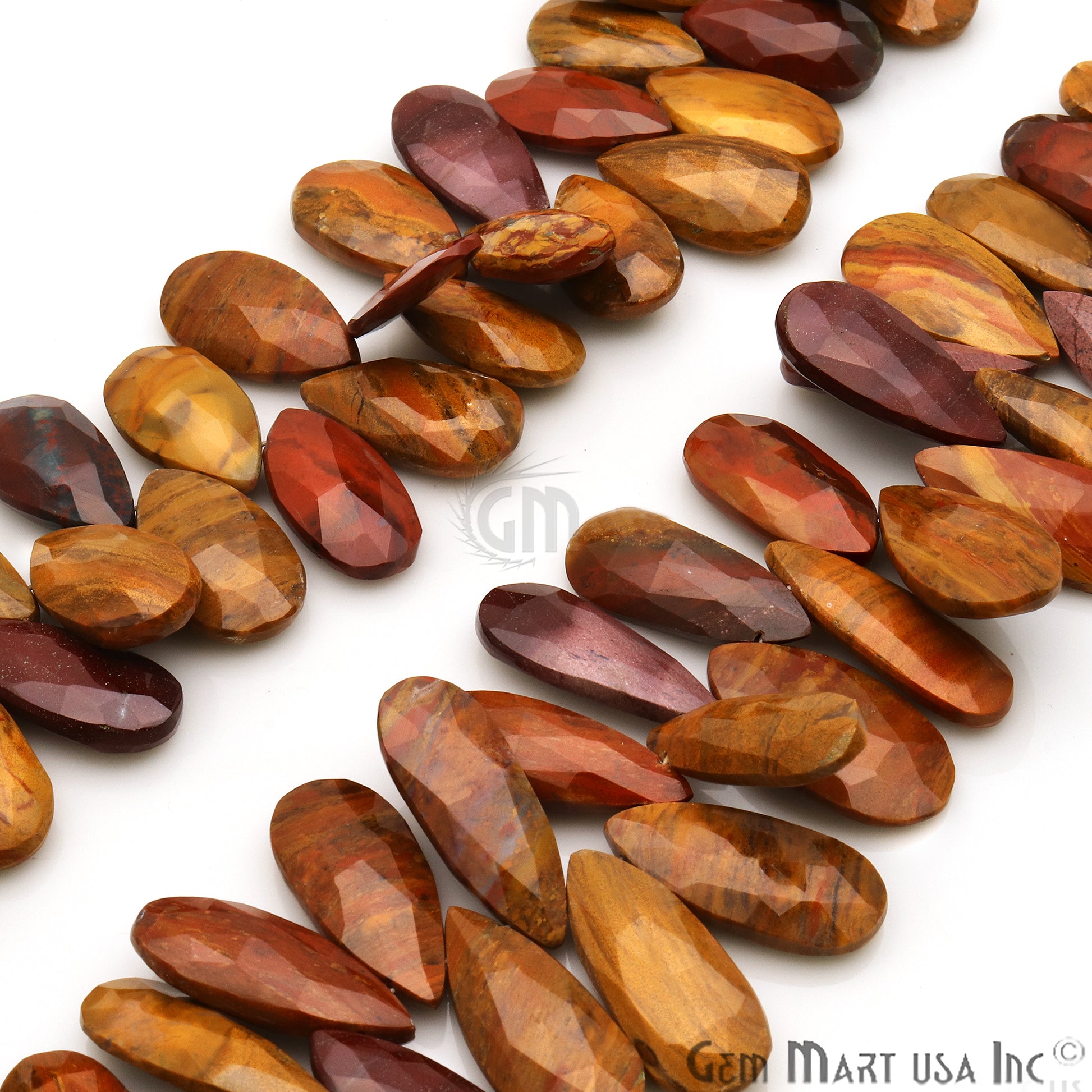 Mookaite Pears 28x10mm Crafting Beads Gemstone Briolette Strands 8 Inch - GemMartUSA