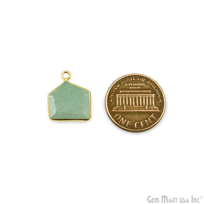 Free Form Single Bail 19x16mm Gold Plated Bezel Gemstone Connector