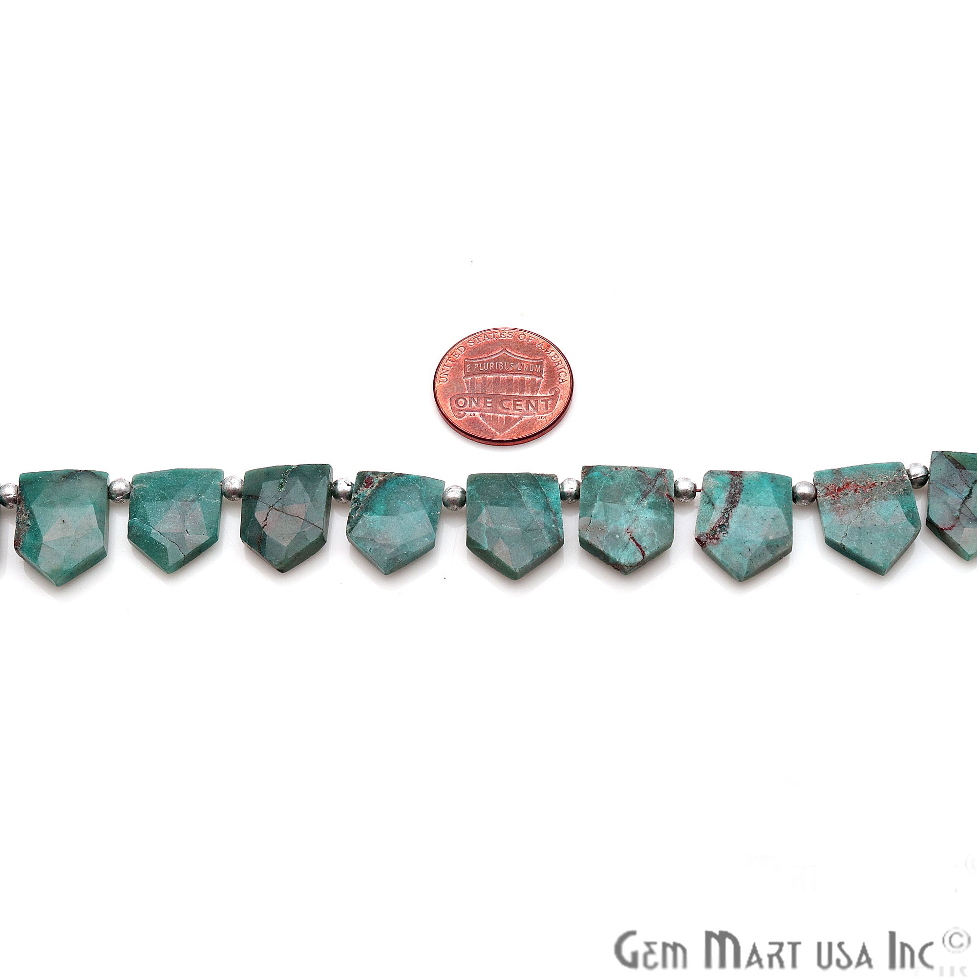 Chrysocolla Pentagon 15x11mm Crafting Beads Gemstone Strands 8INCH - GemMartUSA
