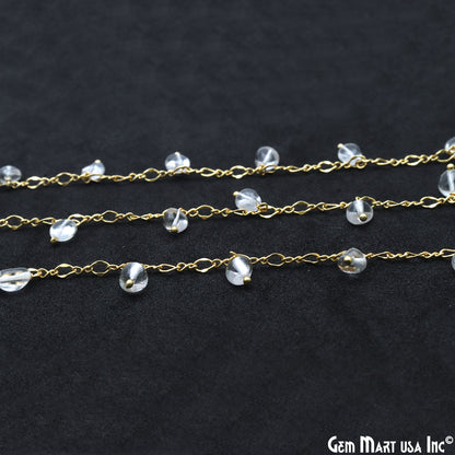 Crystal Tumble Beads 8x5mm Gold Plated Cluster Dangle Chain