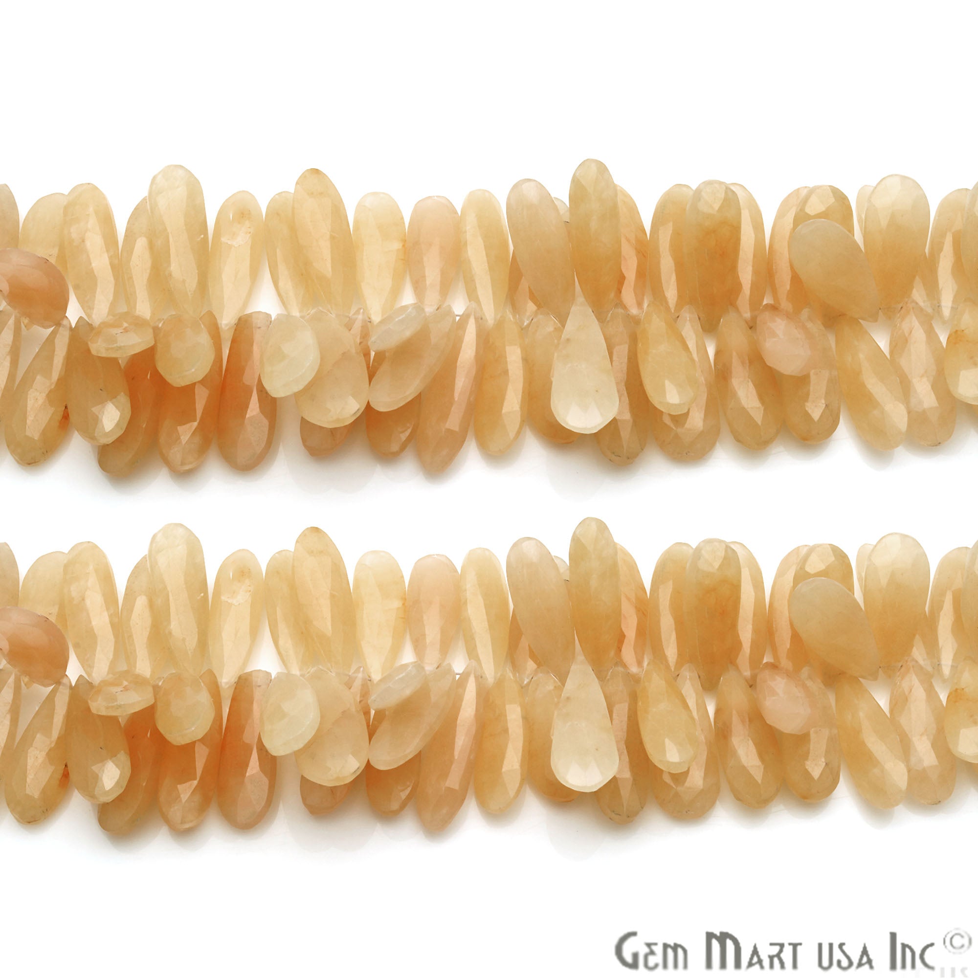 Yellow Aqua Pears 30x9mm Crafting Beads Gemstone Briolette Strands 8 INCH - GemMartUSA