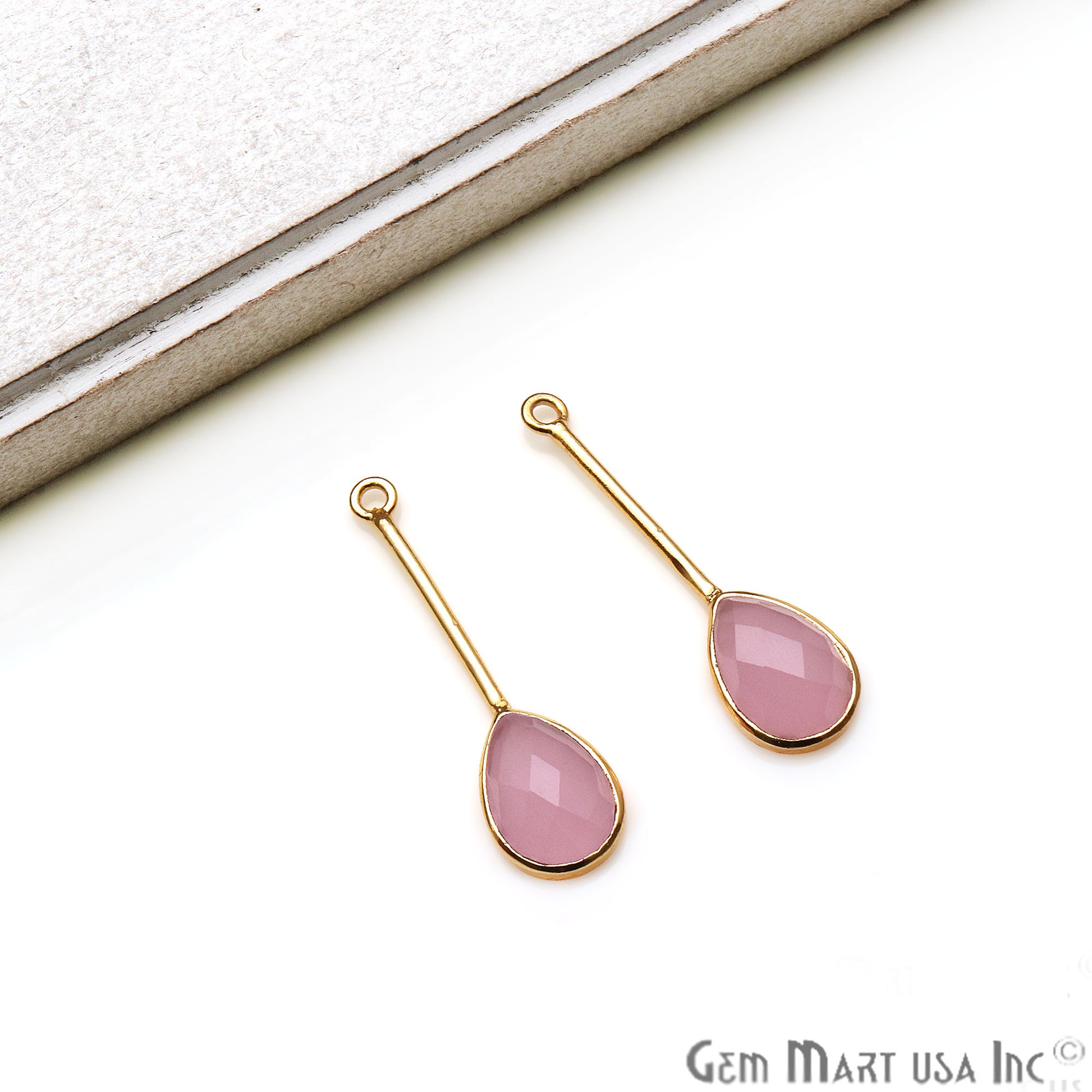 DIY Gemstone Long Dangle Drop Chandelier Earring Connector 1 Pair (Pick Stone) - GemMartUSA