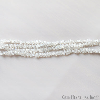 Rainbow Moonstone Briolette Faceted Gemstone 6x4mm Rondelle Beads - GemMartUSA