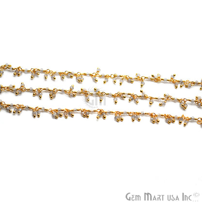 Labradorite Faceted Beads Gold Wire Wrapped Cluster Rosary Chain - GemMartUSA (763749531695)