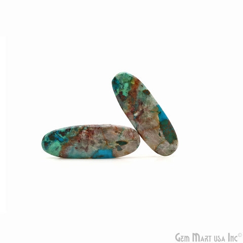 Chrysocolla Oval Shape 38X13mm Loose Gemstone For Earring Pair
